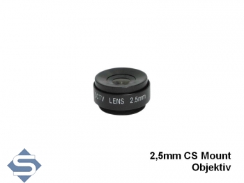 Objektiv CS-Mount, 2.5 mm Brennweite fix