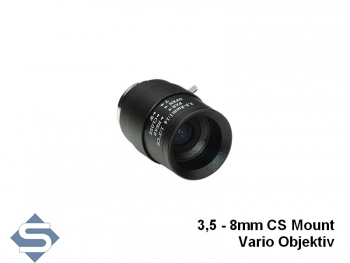 Variofocal Objektiv: Brennweite 3.5-8 mm, CS-Mount, manuell