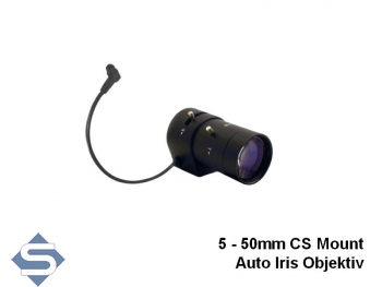 Zoom Objektiv: 5-50 mm, F1.6, CS-Mount, AUTO-IRIS (DC)