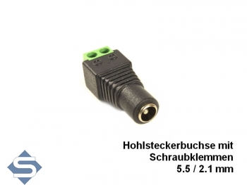 Hohlsteckerbuchse 5.5/2.1 mm mit Schraubklemme