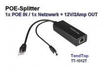 POE Splitter, 12 Volt / 2 Ampere, 100 Mbps (TENDTOP TT-1012T)