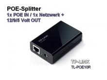 POE Splitter, Ausgangsspannung wählbar 12/9/5 Volt, 100 Mbps (TP-Link TL-POE10R)