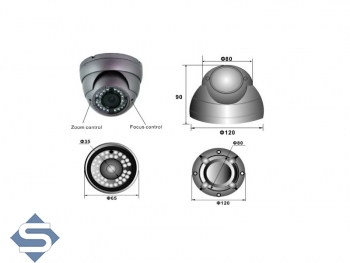 CCTV Dome berwachungskamera 420TVL, 3.5-9mm, 20m IR (CD136762CAI)