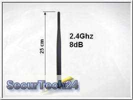 Rundstrahl Antenne 2.4 Ghz mit 8 dB Gewinn, SMA-Anschlu