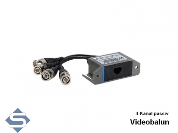 Videobalun 4-Kanal  S-TEC VB-4CH, 4x Video (BNC-Kabel) ber 1x Netzwerkkabel mit RJ45 Stecker