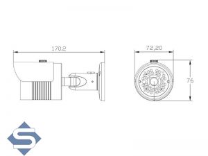 LONGSE LBH30AD130, 30m Nachtsicht, 3.6mm Objektiv, 1.3MP (1280x960), IP66, AHD/CCTV berwachungskamera