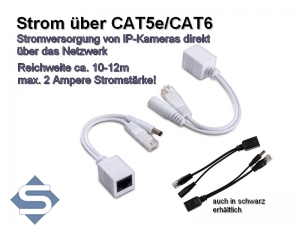 IPTec POE-1PA Strom + Daten ber CAT5e/CAT6, Reichweite ca. 10-15m, 100 Mbps