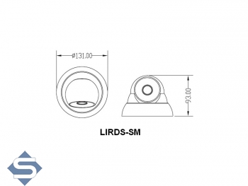 CCTV Dome berwachungskamera, 800 TVL, SONY CMOS, 30m IR, 2.8-12mm Vario Objektiv (LIRDSSM)