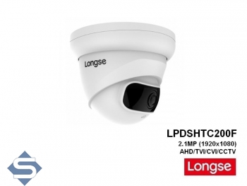 LONGSE LPDSHTC200F, 20m IR Nachtsicht, 2.8mm Weitwinkel Objektiv, 2.1MP (1920x1080), Dome Kamera, AHD/CVI/TVI + CCTV berwachungskamera