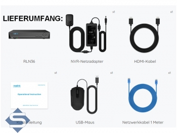 REOLINK RLN36, 36 Kanal NVR IP Kamera Recorder, fr Kameras bis 12MP, 2 Wege Audio Ports, Alarm Ein- / Ausgnge