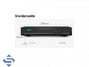 REOLINK RLN16-410, 16 Kanal NVR IP Kamera Recorder mit 4TB Festplatte und 16 POE Anschlssen, fr  Reolink IP Kameras bis 12MP