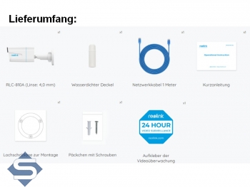 REOLINK RLC-810A, 8MP/4K (3840 x 2160), 30m Infrarot Nachtsicht, POE, 4mm Fixfokus 87, Audio Aufzeichnung, IP67, IP berwachungskamera