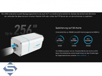 REOLINK RLC-810A, 8MP/4K (3840 x 2160), 30m Infrarot Nachtsicht, POE, 4mm Fixfokus 87, Audio Aufzeichnung, IP67, IP berwachungskamera