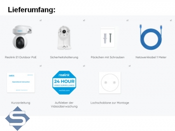 REOLINK E1 Outdoor POE, 3-fach optischer Zoom, Indoor + Outdoor, 4K / 8MP (3840 x 2160), PTZ 355 / 50, 12m Infrarot + farbige Nachtsicht, 2 Wege Audio, Auto Tracking, IP berwachungskamera