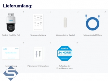 REOLINK TrackMix POE, 6x Hybrid Zoom, Dual Objektiv, Outdoor, 4K / 8MP (3840 x 2160), PTZ 355 / 90, 30m Infrarot + farbige Nachtsicht, 2 Wege Audio, Auto Tracking, IP berwachungskamera