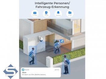 REOLINK RLC-823A 5x POE, 5x opt. Zoom 2,7-13,5mm, IP66 Outdoor, 4K / 8MP (3840 x 2160), PTZ 360 / 90, 60m Infrarot + farbige Nachtsicht, 2 Wege Audio, Auto Tracking, IP berwachungskamera