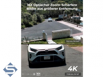 REOLINK RLC-823A 16x POE, 16x opt. Zoom 5.3-86mm, IP66 Outdoor, 4K / 8MP (3840 x 2160), PTZ 360 / 90, 60m Infrarot + farbige Nachtsicht, 2 Wege Audio, Auto Tracking, IP berwachungskamera