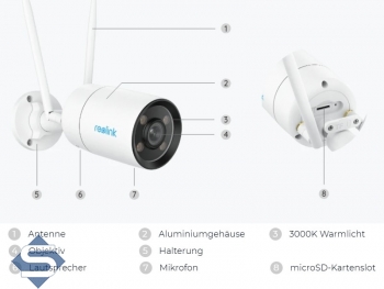 REOLINK CX410W, 4MP/2K (2560 x 1440), ColorX Vollfarb-Nachsicht,WIFI 2.4GHz/5GHz, 4mm Objektiv, 2 Wege Audio, IP67, IP berwachungskamera