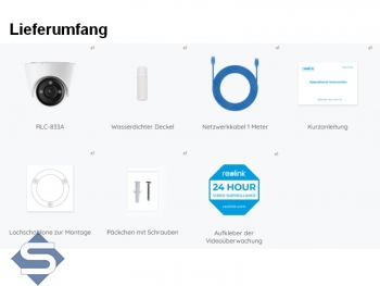 REOLINK RLC-833A, POE, 8MP/4K (3840 x 2160), 30m Infrarot + farbige Nachtsicht, 3x optischer Zoom, 2 Wege Audio, IP67, IP Dome berwachungskamera