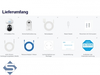 REOLINK E1 Outdoor Pro, 3-fach opt. Zoom, WIFI 6 Dualband-WLAN 2,4/5GHz, Indoor + Outdoor, 4K/8MP (3840 x 2160), PTZ 355 / 50, 12m Infrarot + farbige Nachtsicht, 2 Wege Audio, Auto Tracking, IP berwachungskamera