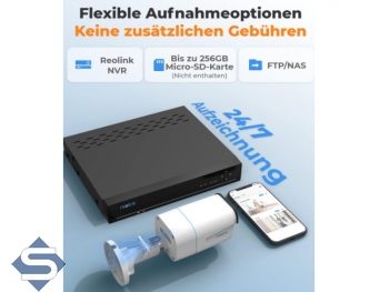 REOLINK RLC-810A, 8MP/4K (3840 x 2160), 30m Infrarot Nachtsicht, POE, 4mm Fixfokus 87, Audio Aufzeichnung, IP67, IP berwachungskamera