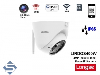 LONGSE LIRDQS400W, 4MP (2688x1520), 30m IR, WIFI, 2.8-12mm Vario Objektiv, IP65, IP berwachungskamera