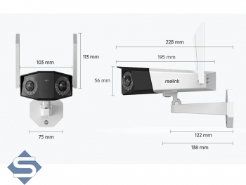 REOLINK DUO 2 WIFI, 180 Panorama Weitwinkel, 8MP/4K (4608 x 1728), 30m IR, Dual Objektiv, 2-Wege Audio, IP66, IP berwachungskamera