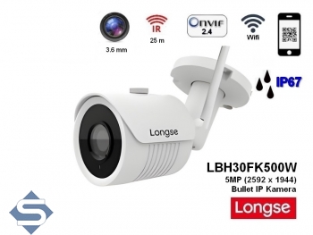 LONGSE LBH30FK500W, 5MP (2592 x 1944), 30m IR, WIFI, 3.6mm Objektiv, IP65, IP berwachungskamera