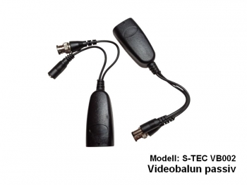 Videobalun 1-Kanal S-TEC-VB002, Video + Strom ber Netzwerkkabel mit RJ45 Stecker