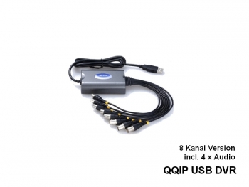 USB DVR Recorder fr 8 Kameras, 4x Audio, D1 (QQIP-8CH)