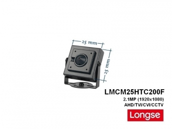 HD Minikamera / Überwachungskamera, 1920x1080p, 3.7 mm Pinhole-Objektiv, Multisystem AHD / CVI / TVI + CCTV, Mod.: LMCM25-HD