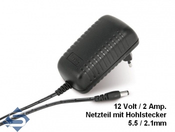 Netzteil 12 Volt / 2A mit Hohlsteckeranschlu 5,5 / 2,1 mm