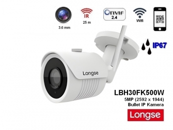 LONGSE LBH30FK500W, 5MP (2592 x 1944), 30m IR, WIFI, 3.6mm Objektiv, IP65, IP berwachungskamera